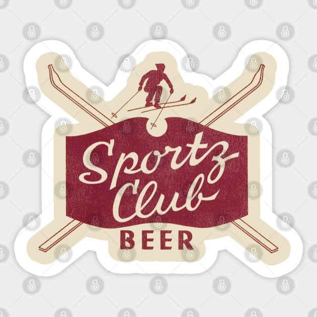 Sportz Club Beer Retro Defunct Breweriana Sticker by darklordpug